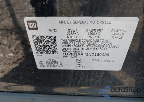 2022 Cadillac Xt5 Fwd Luxury from USA, damaged, VIN 1GYKNAR41NZ169088